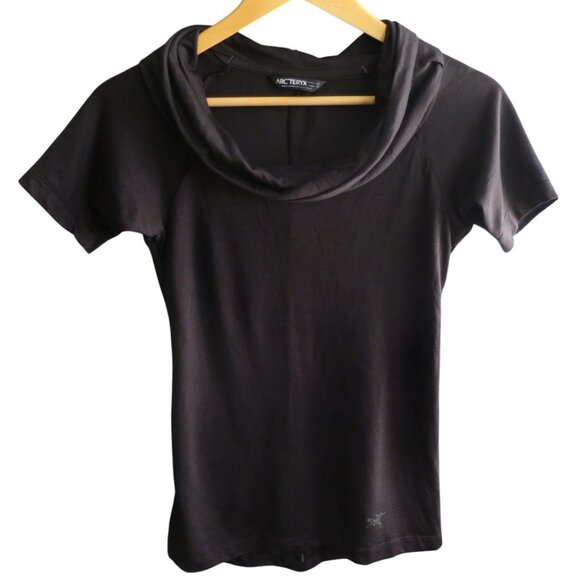 Arc'teryx Black Short Sleeve Top with Cowl Neck Size XS - Picture 5 of 10